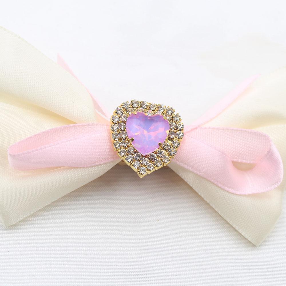 10 Pieces of High-end 21 * 22MM Inlaid Mocha Peach Heart Diamonds, Suitable for Weddings, Bow Decorations, and Invitation Letter
