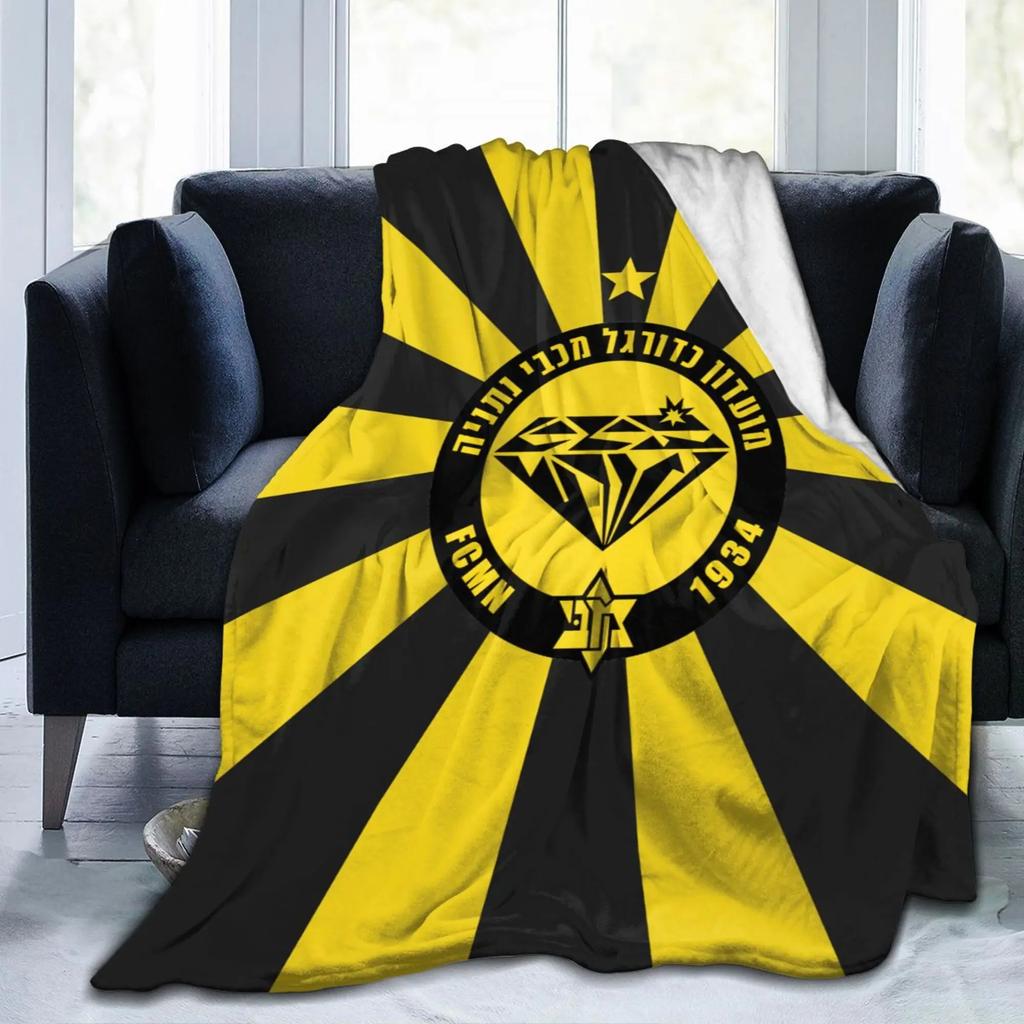 Maccabi Netanya Soft Plush Blanket Flannel Blanket Throw Blanket for Living Room Bedroom Bed Sofa Picnic Cover