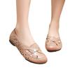 Soft leather beef tendon soft sole new hole shoes women's sandals mesh mother shoes summer comfortable sandals empty and breathable