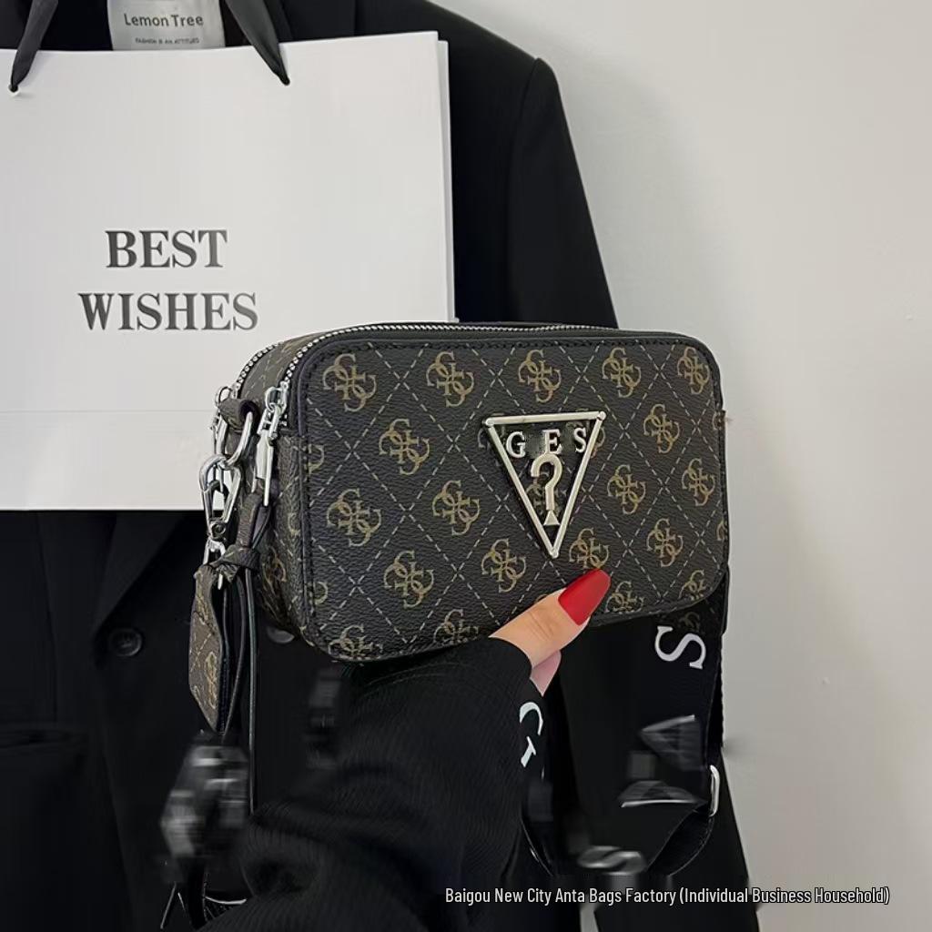 Women's Crossbody Camera Bag with Wide Shoulder Strap - Fashionable 2025 Letter Design