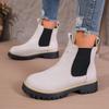 Women's Wide Width Ankle Boots, Round Toe Fashion Winter Booties, European Style Short Boots for Women