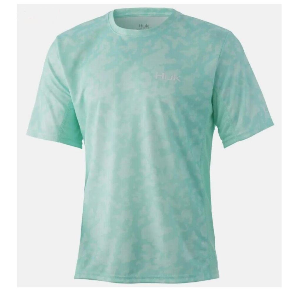 2024 new HUK short-sleeved fishing suit T-shirt, outdoor sunscreen quick-drying clothes, ice silk short-sleeved round neck shirt