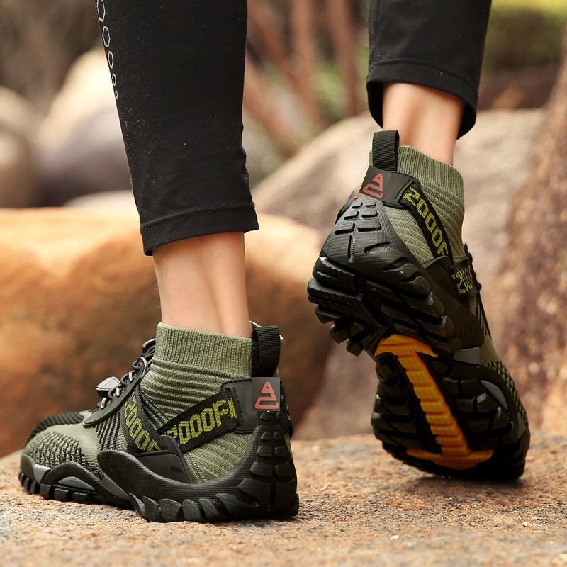 Outdoor large-size hiking shoes autumn breathable fly-woven casual men's and women's shoes lightweight breathable lightweight shoes