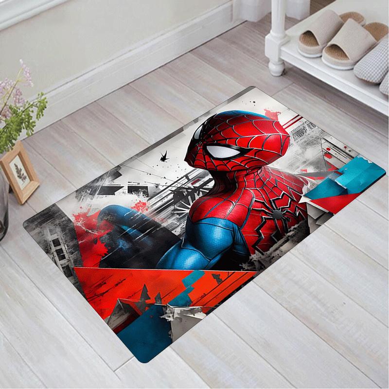1pc Spider-Man Pattern Area Rug Soft Flannel Floor Mat for Living Room,Office,Bedroom and Carpet,Sofa Coffee Table Floor Mat