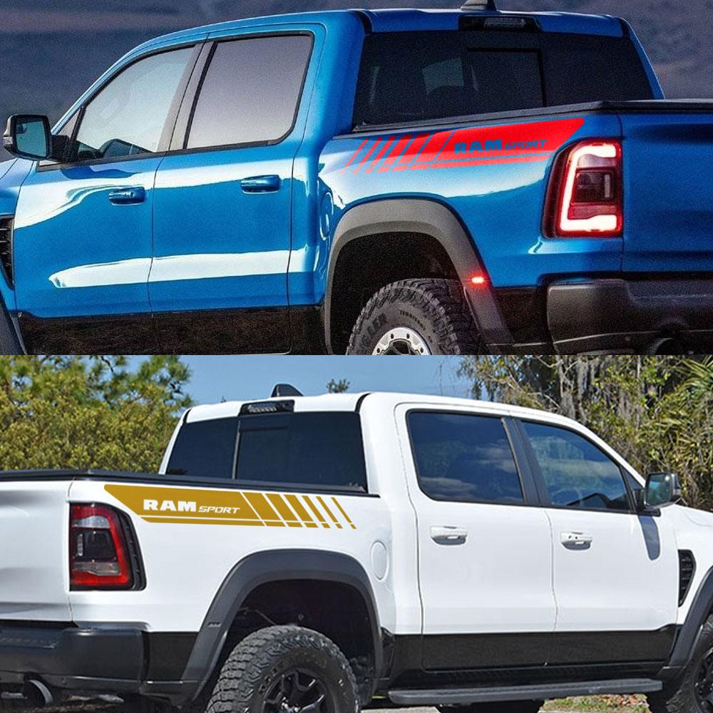 Autocollants de Voiture Pour Dodge RAM Sport Pick-up Autocollants Latéraux de Coffre Arrière Graphiques de Camion Lettres Décoration Vinyle Couverture Accessoires de Tuning Auto
