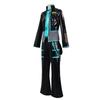 Anime Mikuo men version Cosplay Costume Green Color Any Size Custom Made Full Set Perfect Custom black jackets with green wigs