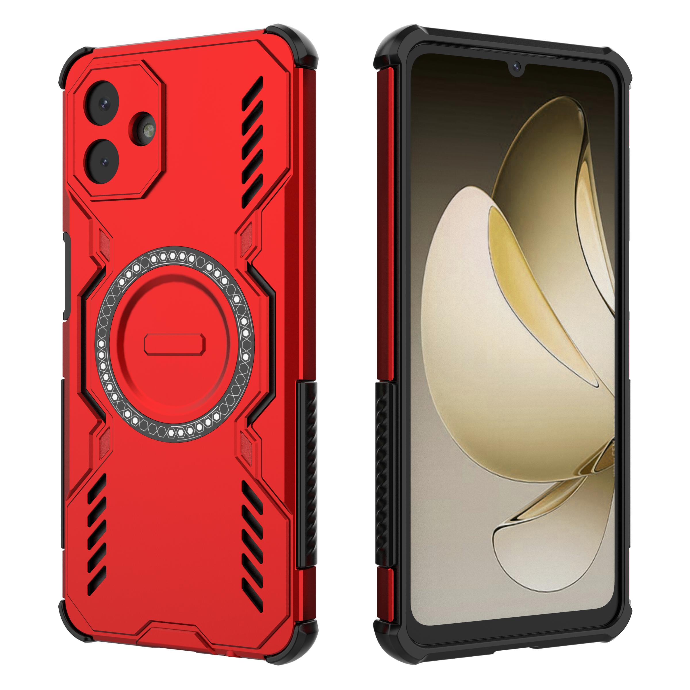 

For Samsung Galaxy A07 5G Case Magnetic attraction Phone Armor Bumper For Samsung A07 5G Heat dissipation Cover For Galaxy A07 For Galaxy A07 красный