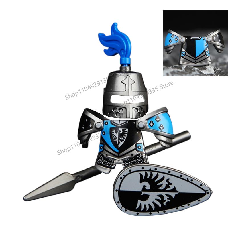 Medieval Military Soldiers Figures MOC Building Blocks Castle Black Eagle Wolf Octopus Griffin Ancient Knight Waffen Bricks Toys