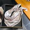 100% Silk Scarf Retro Cross Flower Pattern Square Scarves for Women Wrap Kerchief Mulberry Silk Bandana Headband Hijab