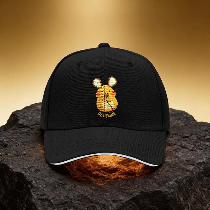 Chubby Cute Anime Mouse Hat, Unisex Printed Baseball Cap Sandwich Brim Sports Cap, Suitable for Daily Commuting and Trav