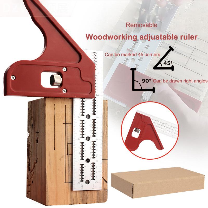 0-180 Degree Angle Gauge Woodworkers Edge Ruler Aluminum Alloy Protractor Angle Finder Ruler Precision Carpenter Measuring Tool