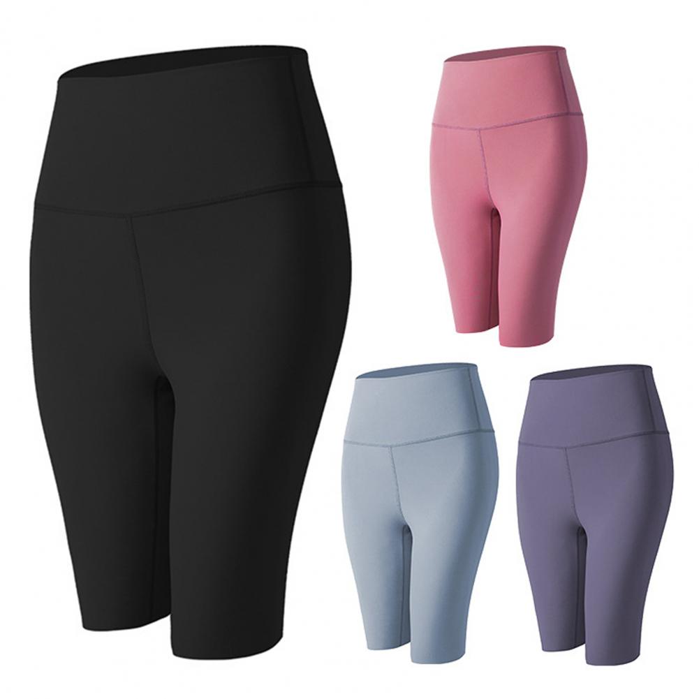 Yoga Shorts Slim Fit High Elasticity Tummy Control Seamless Quick Dry Hollow Out Anti-exposure Butt Lifted Soft High Waist Joggi