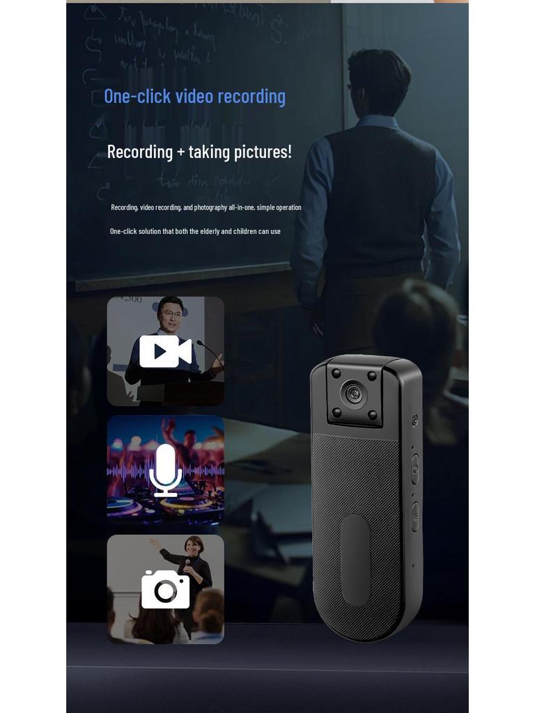 Câmera WiFi com Clipe Traseiro e Gravador de Voz - Redução de Ruído Móvel/Reunião, Vídeo Anti-Vibração para Animais de Estimação/Esportes, Captura de Foto e Áudio.