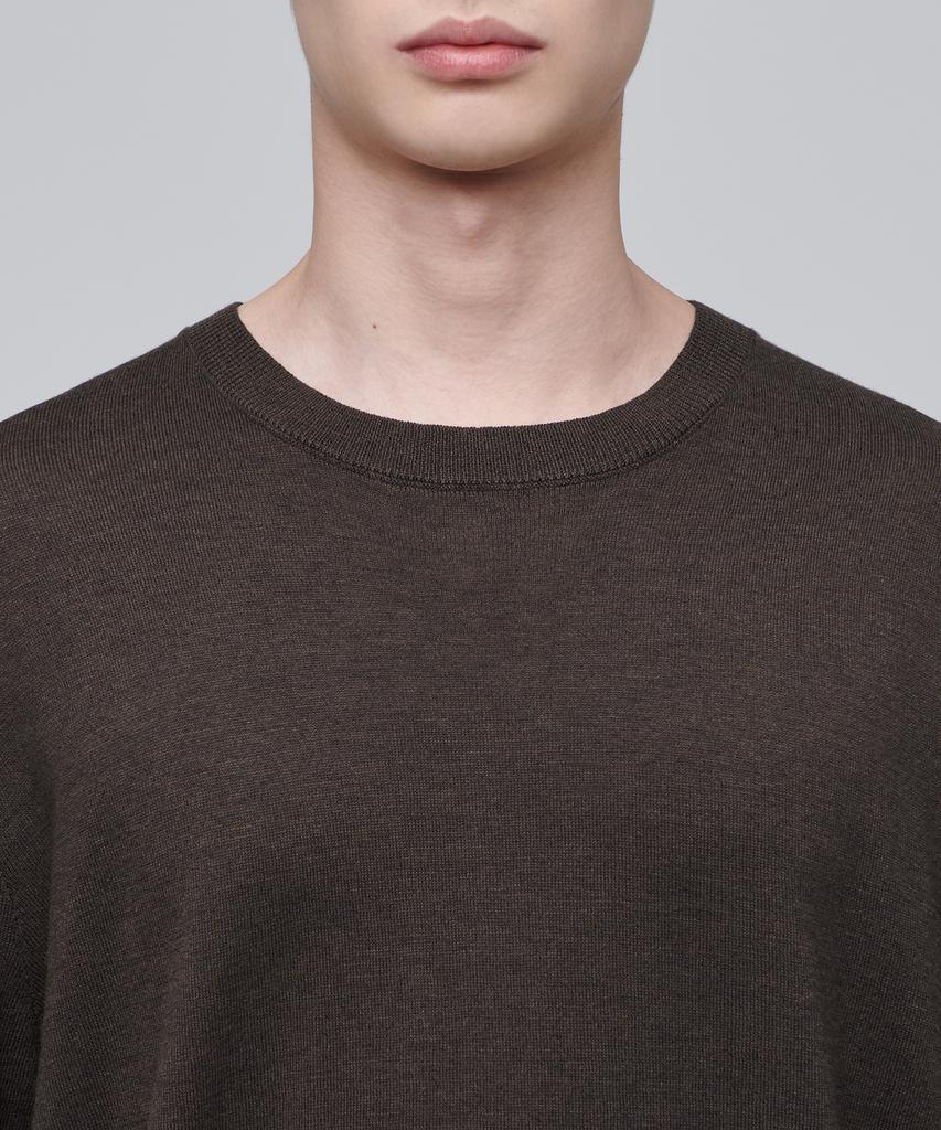 MUSINSA STANDARD Merino Wool Blend High Gauge Crew Neck Knit [Dark Brown]