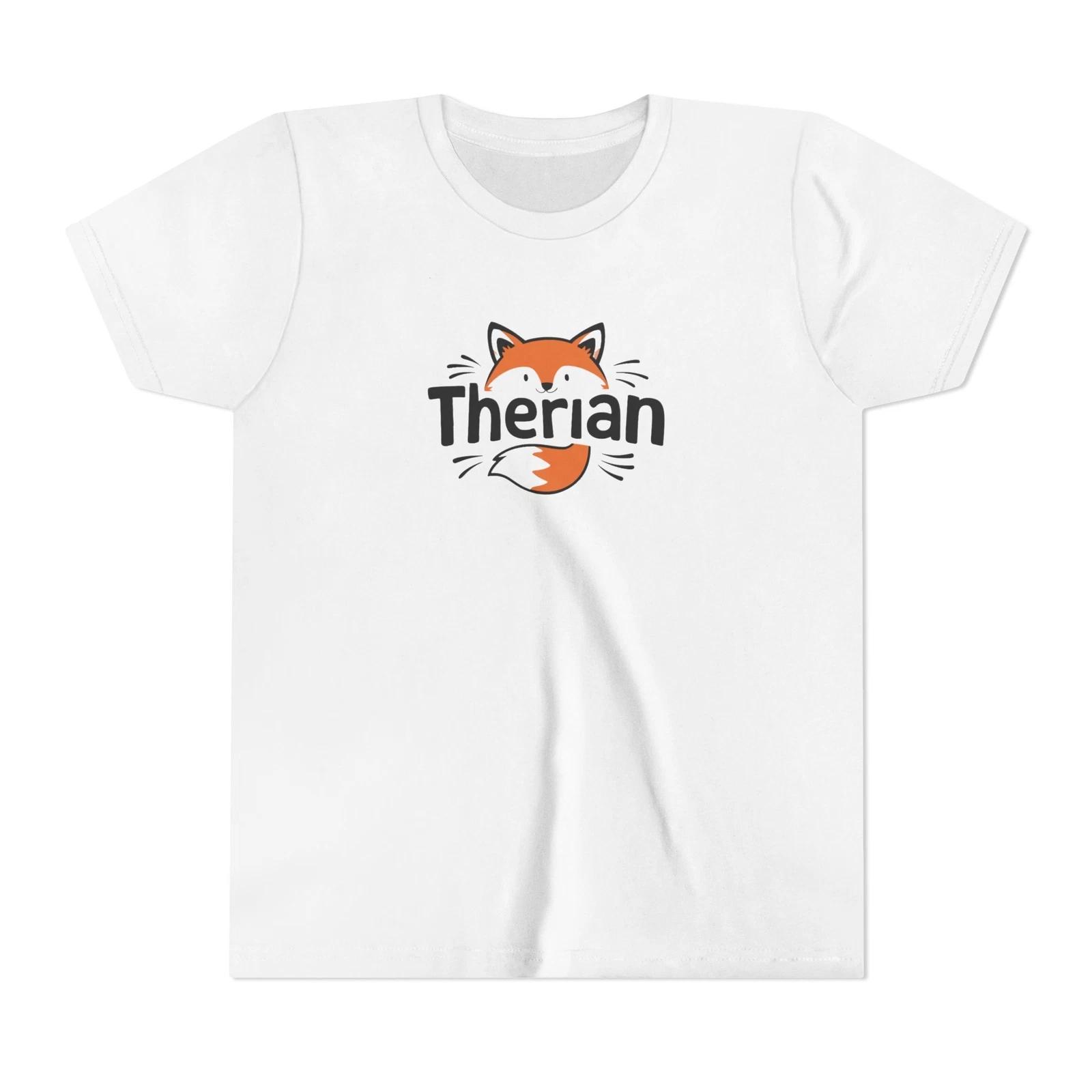 Cute Fox Therian Youth Tee Shirt, Kid s Animal Graphic T-Shirt Therian Gift 4XL