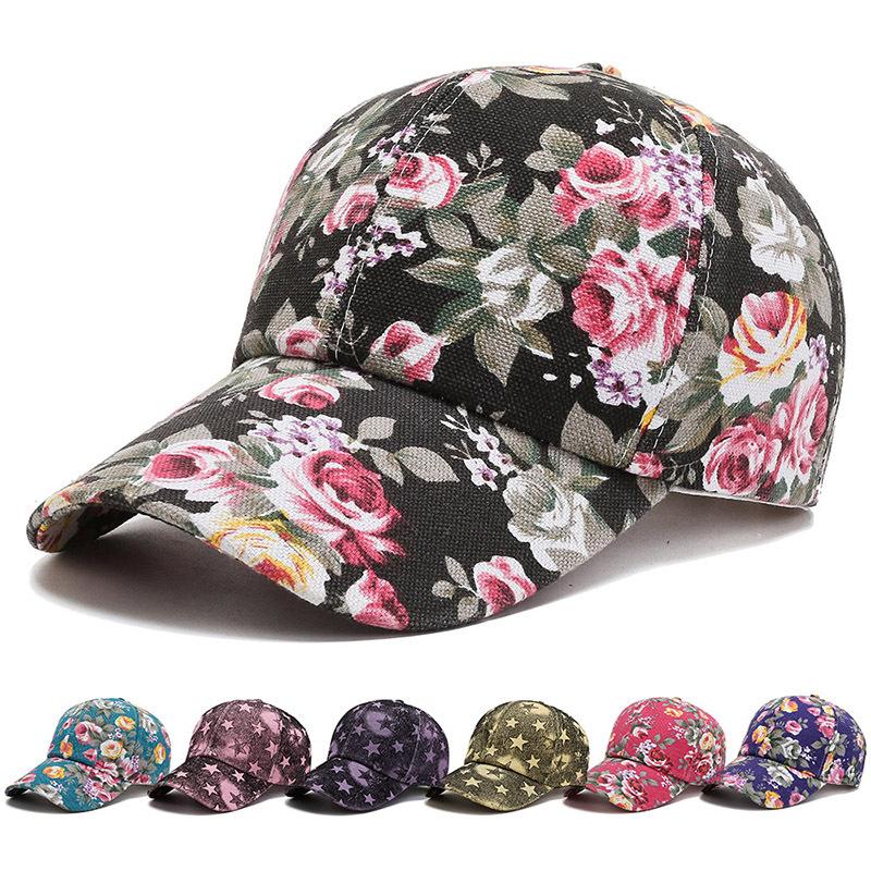 Men's and Women's Peony Pattern Baseball Hats for Spring Summer Autumn Outdoor Sunscreen Hats Casual Duck Tongue Hats