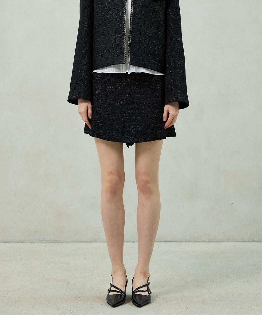 Alikim Aglow Tweed Skirt Pants / Black