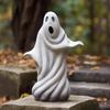 New Halloween White Clothed Ghost Garden Sculpture Outdoor Ghost Face Doll Decoration Cute Ghost Garden Decoration Resin Crafts