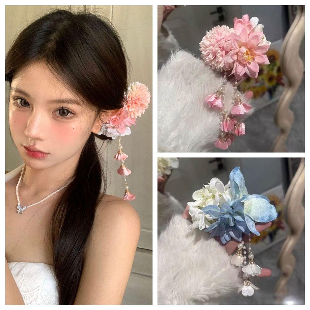 Headwear Hairpin Tassel Barrettes Fashion Lily Flower Hair Clip  Women