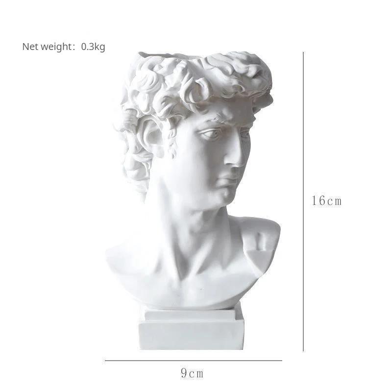 Makeup Brush Storage Pen Holder David Statue Resin Medici Vase Desktop Organizer Home Decor Ornaments Creative Art Flower Pot