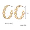2024 Simple and Creative Retro Exaggerated Hollow Chain C-shaped Earrings Female Personality Geometric Girl Earrings