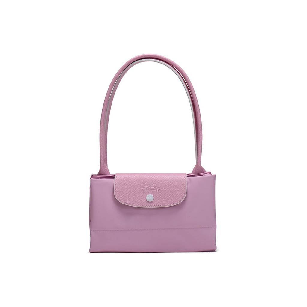 Longchamp Le Pliage Club 31 Foldable Nylon Canvas And Leather Tote Bag Women Tote Bag Pink 1899619P36