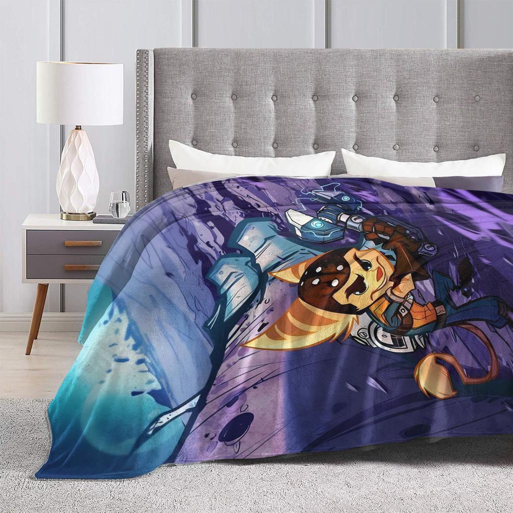 Ratchets And Clanks Blanket Quality Super Warm  Bedding Throws Winter Students Couch Bed Funny Bedspread