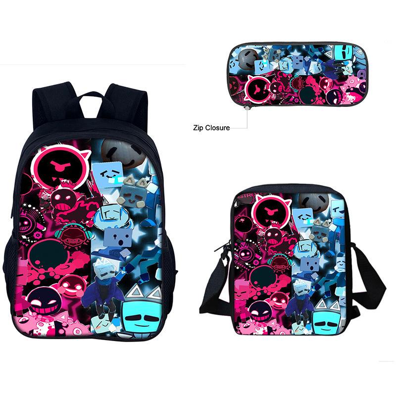 Just Shapes&Beats Kids Backpack Set 3-Piece for School Students Lightweight Ergonomic Large Capacity Fun Pattern
