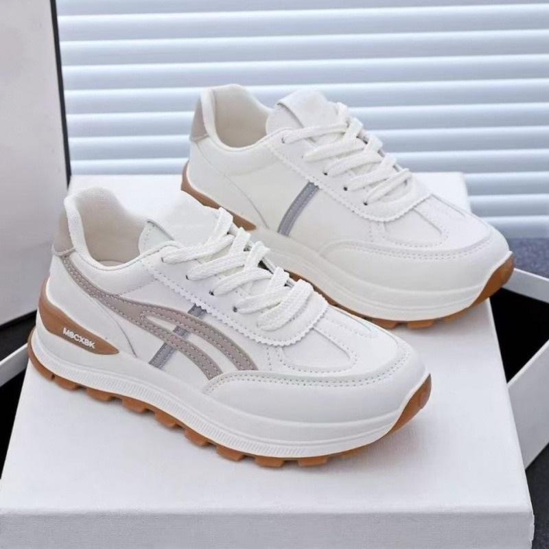Womens PU Leather Retro Running Shoes Lightweight Platform Sneakers