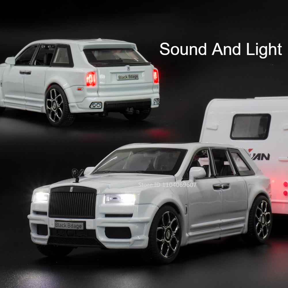 1:32 Scale Rolls Royce Cullinan RV Car Models Alloy Diecast Toys Pull Back 6 Doors Opened Camping Vehicle Toy for Kids Presents