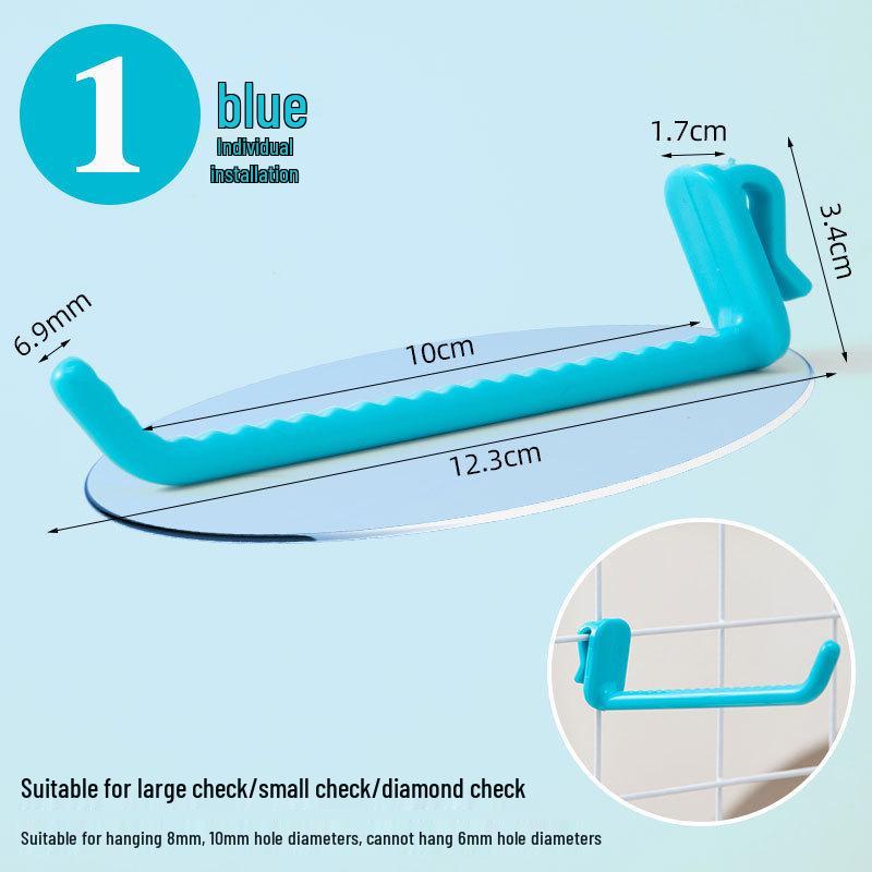 Nail-Free Grid Panel Hook for Wire Mesh Shelves - No-Drill Wall Storage Hooks for Kindergarten Display