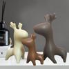 Home Décor Elk Family Matte Finish Ceramic Figurines - (Set of 3, Matte Brown)