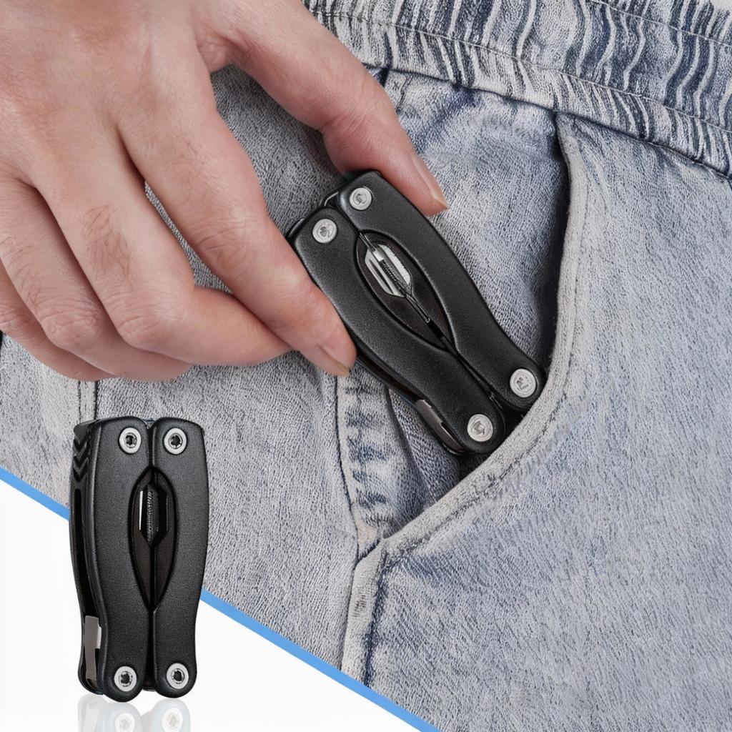 Outdoor portable multi-functional knife pliers, stainless steel multi-functional tool pliers, camping pocket mini EDC hand tools