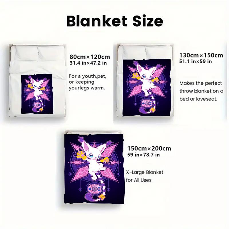 Gatomon 2D Flat Pattern Flannel Blanket High quality All Seasons Warmth and Comfort Perfect for Christmas Gifts.PMT0914139