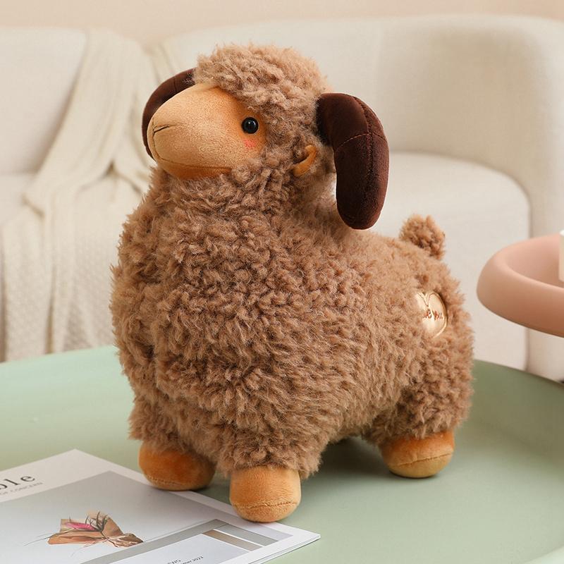 Chubby Cloud Bighorn Sheep Plush Toys Fluffy Comfy Grassland Sheep Doll Soft Home Animal Throw Pillow Kawaii Room Decor
