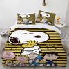 Snoopy Children's Microfibre Duvet Covers 3-Piece for Teenagers adult Duvet Cover Cartoon Comics Bedding with Zip gift Cover