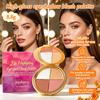 Zephoco Paleta de Sombra Iluminador Blush Tudo em Um Maquiagem Natural Diária Compacto Facial Portátil 8.8g