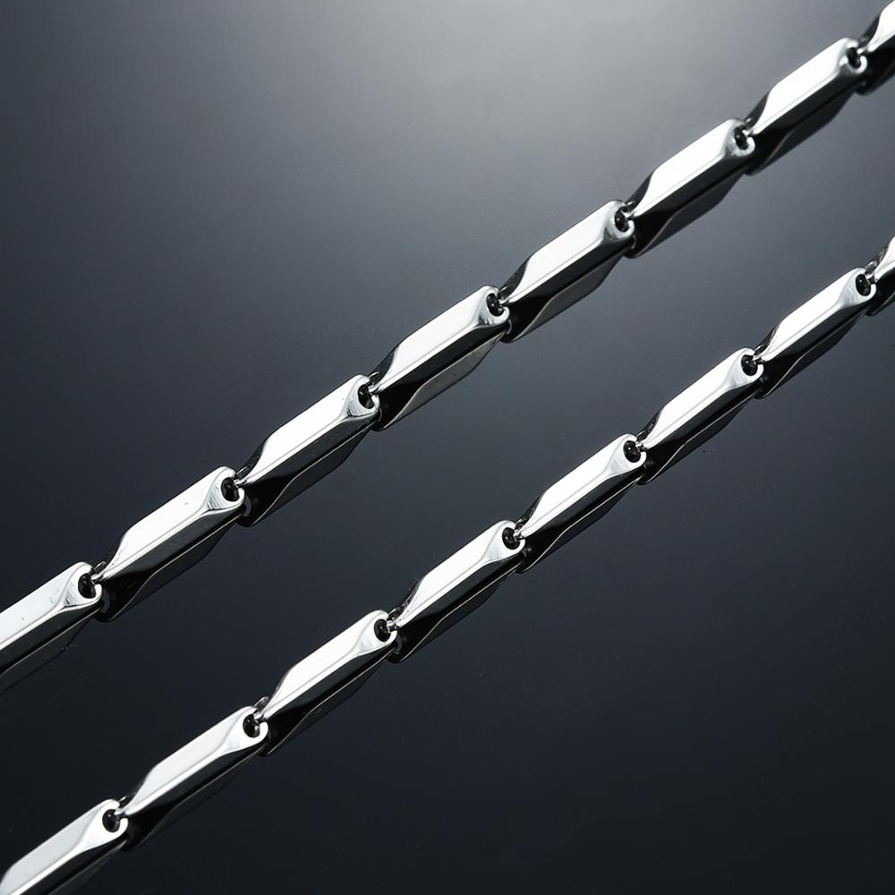 2.5mm/3mm Stainless Steel Bar Link Bamboo Chain High Quality Gold/Silver Necklace Choker for Women Men Jewelry Accessory