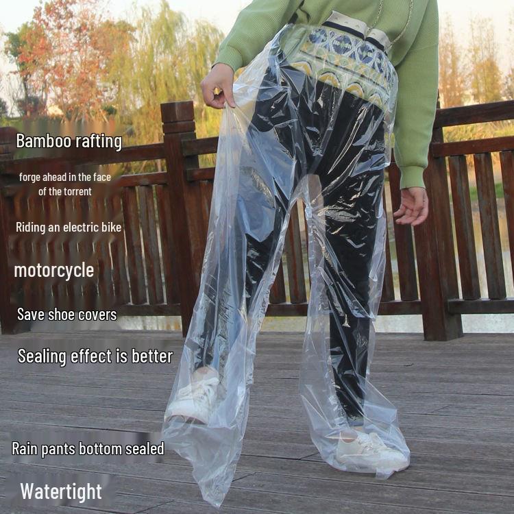 Thickened Unisex Waterproof Rain Pants with Sealed Foot Cover for Outdoor Activities