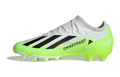 X Crazyfast.3 Abrasion Resistant Low Top Kids' Soccer Shoes White Green Kids' IE1567