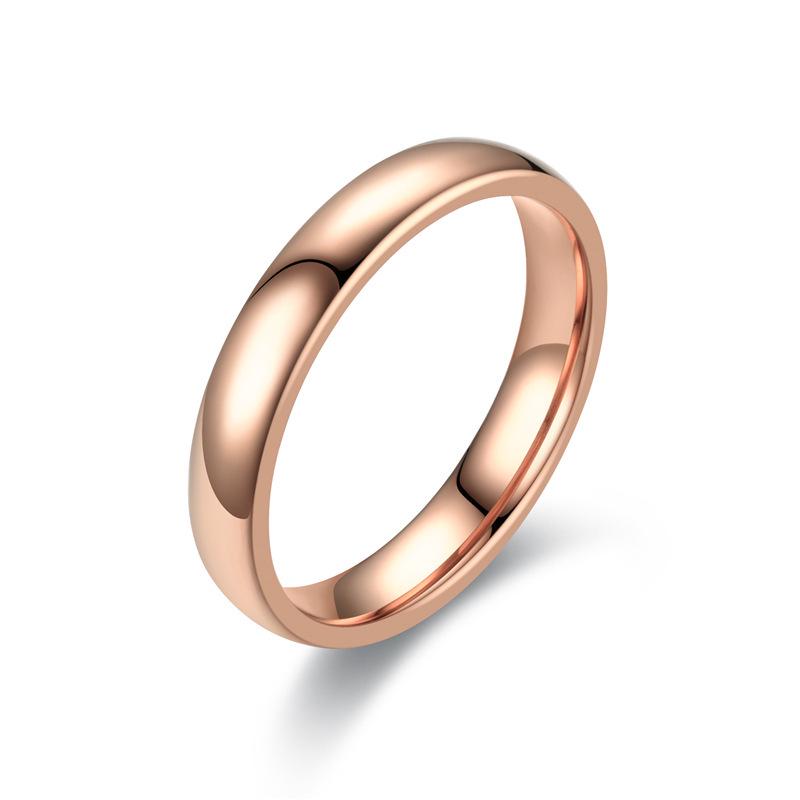 Men’s 4mm Polished Titanium Steel Ring, Mirror Finish, Versatile Casual Style, Stainless Steel Band.