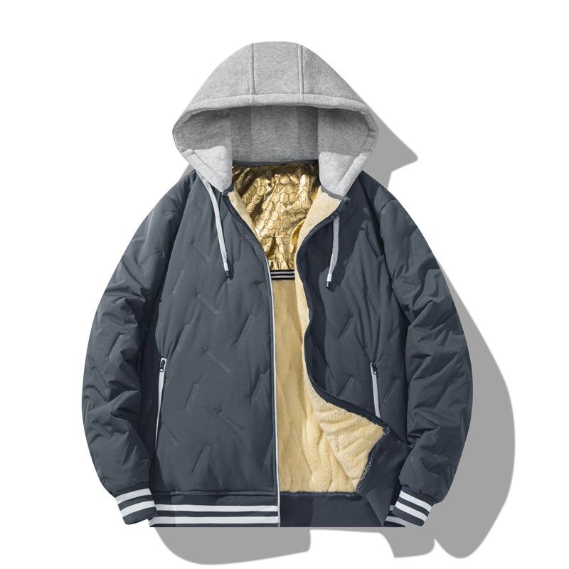 

Осенне-зимняя хлопковая куртка с графеном, с капюшоном, мужское повседневное пальто, мужская верхняя одежда, пальто, теплая толстая ветровка XXL серый