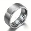 Stainless Steel Rings with "I LOVE YOU" Engraved Inside - Black/White Matching Promise Rings Valentine's Gift Jewelry
