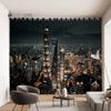 3d Stereo City Night View Curtain City Scenery Live Background Curtain Bar Restaurant Restaurant Floor-to-ceiling Window Cortina