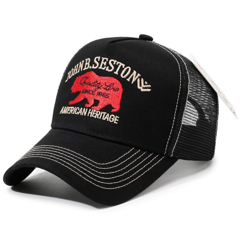 Creative New Baseball Hat STETSON Red Bear Truck Hat Outdoor Sports Sunshade Hat Street Hip Hop Hat Daily Commuter Net Hat