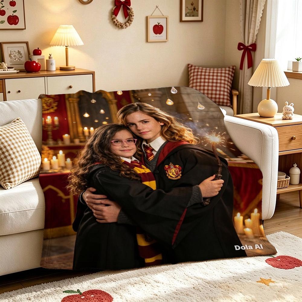 Gryffindor House Flannel Printed Blanket Comfortable Skinfriendly Throw Blanket For Bedroom Sofa Nap Home Decor Great Holiday Gift