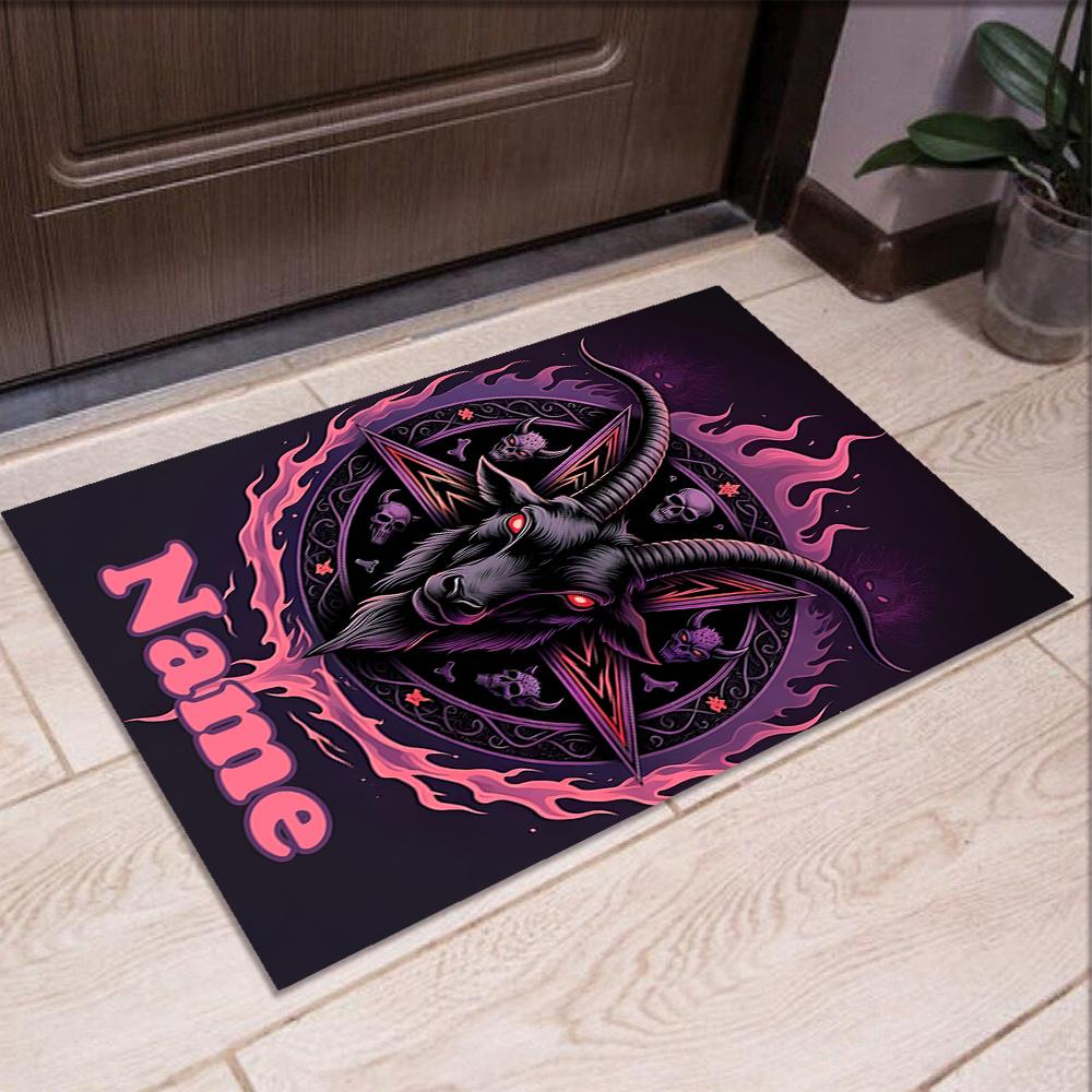 Custom Name Goat Printed Carpet,Rug for Office Chair Living Room Bedroom Kitchen Room Decor Gifts.
