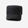 Mens Winter Warm Wool Blend Flat Top Cap with Ear Flaps Outdoor Cold Weather Hat