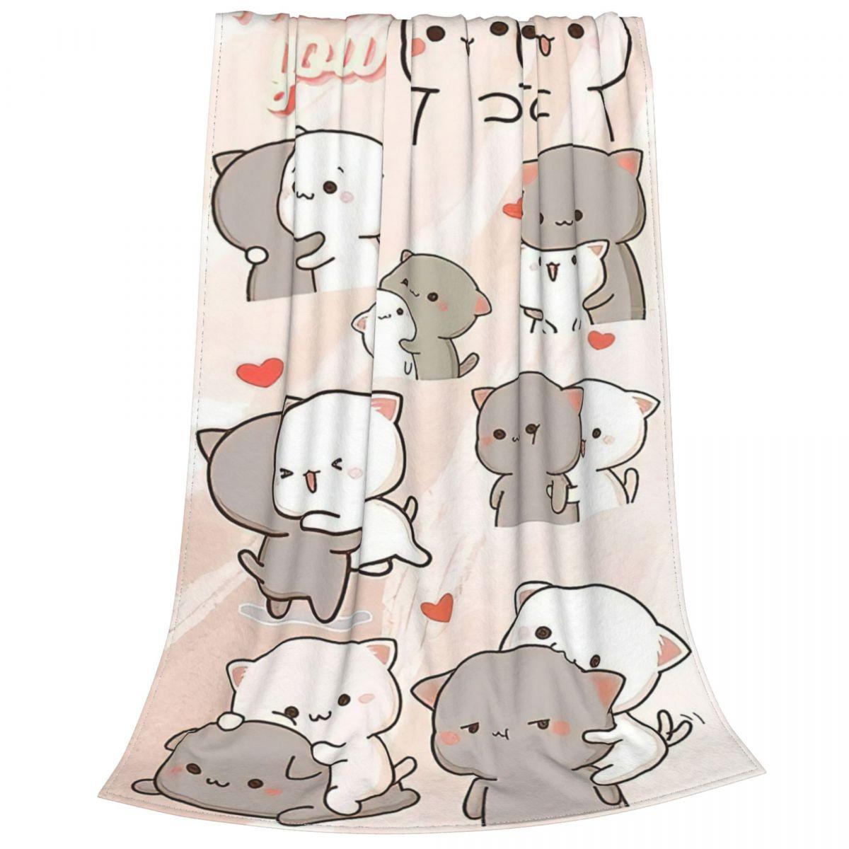 

Каваи Персик и Гома Коллаж Мультяшные Одеяла Бархатный Декор Мокко Моти Кот Мягкий Плед для Кровати Спальни Плюшевое Тонкое Одеяло 30x40in