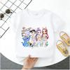 Summer Short-sleeved Cute Style Series K-pop Demon Hunters Children's Polyester T-shirt for Girls, Cute Sports Shirt for Girls